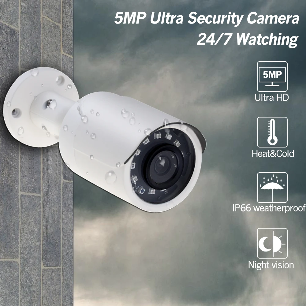 4CH CCTV система 2 + шт Ультра 5MP наружная камера безопасности POE и Hikvision 4 NVR DS-7604NI-K1/4 P DIY