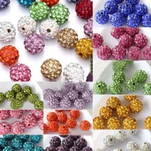 10mm 100pcs/lot b453 mixed multicolor one hole Drilled For Earrings necklace loose round diy Rhinestone crystal Beads