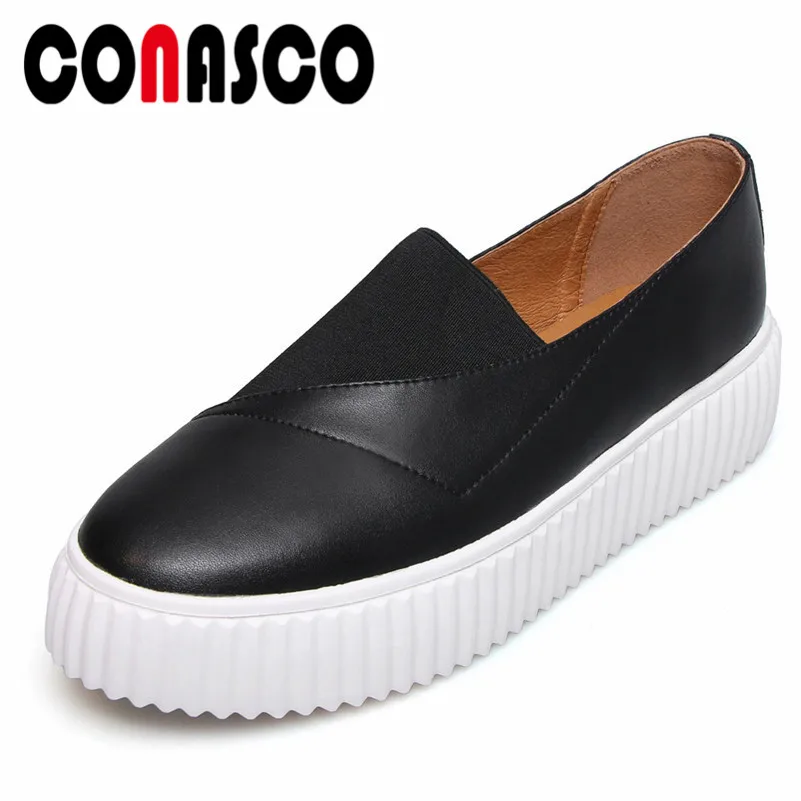 CONASCO Basic Concise Women Platforms Flats Shoes Round Toe Genuine Leather Loafers Flats Shoes Ladies Casual New Shoes Woman
CONASCO Basic Concise Women Platforms Flats Shoes Round Toe Genuine Leather Loafers Flats Shoes Ladies Casual New Shoes Woman