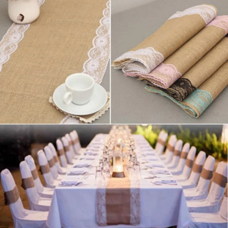 7Pcs/Lot Vintage Burlap Lace Hessian Table Runner Classical Natural Jute Country Party Wedding Decoration 12x108" Table Cloth
7Pcs/Lot Vintage Burlap Lace Hessian Table Runner Classical Natural Jute Country Party Wedding Decoration 12x108" Table Cloth