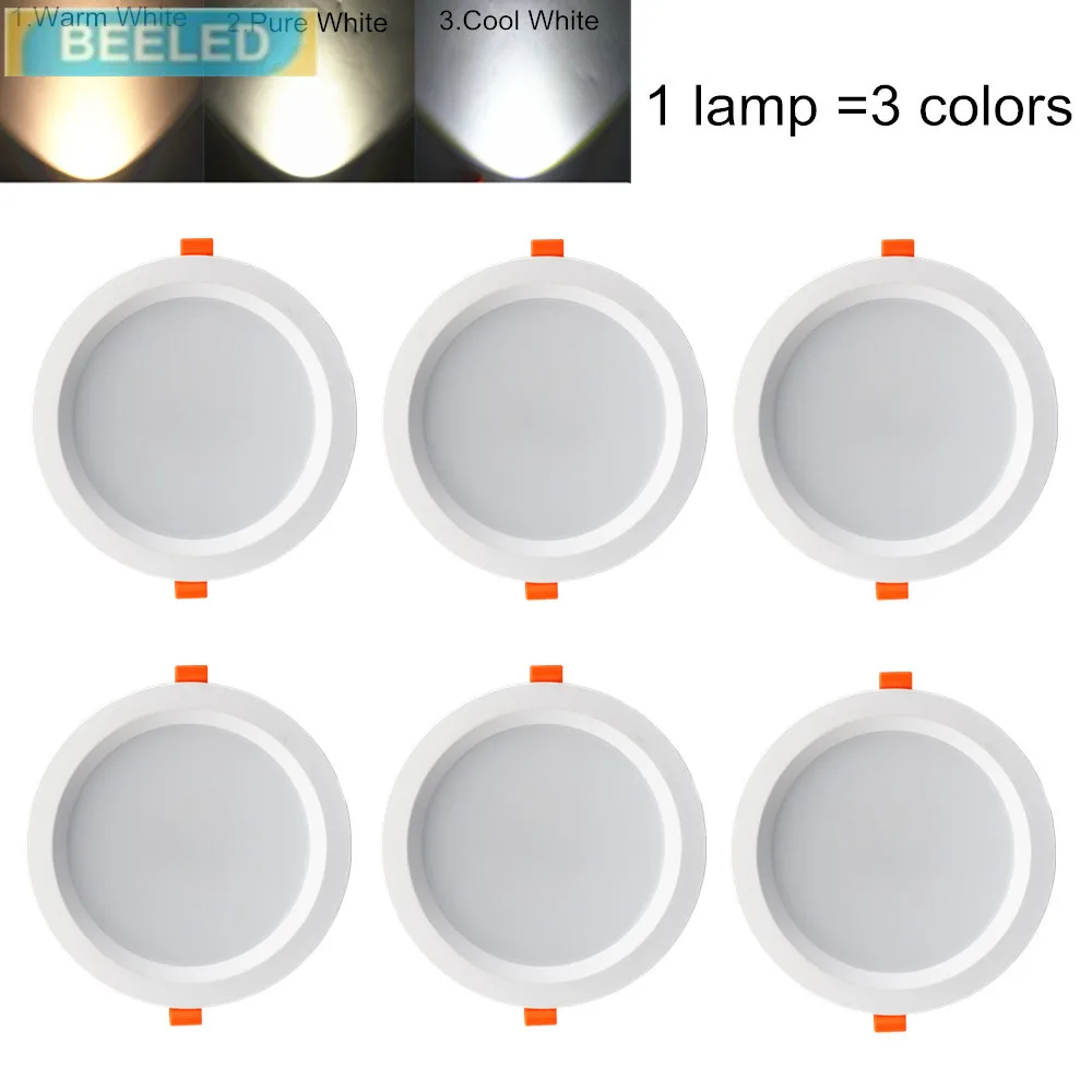 6 pack smart lamp LED Downlights 5W 7W 9W Warm white Pure white Cool white dimming changable 3colors SMD LED ceiling lamp
6 pack smart lamp LED Downlights 5W 7W 9W Warm white Pure white Cool white dimming changable 3colors SMD LED ceiling lamp