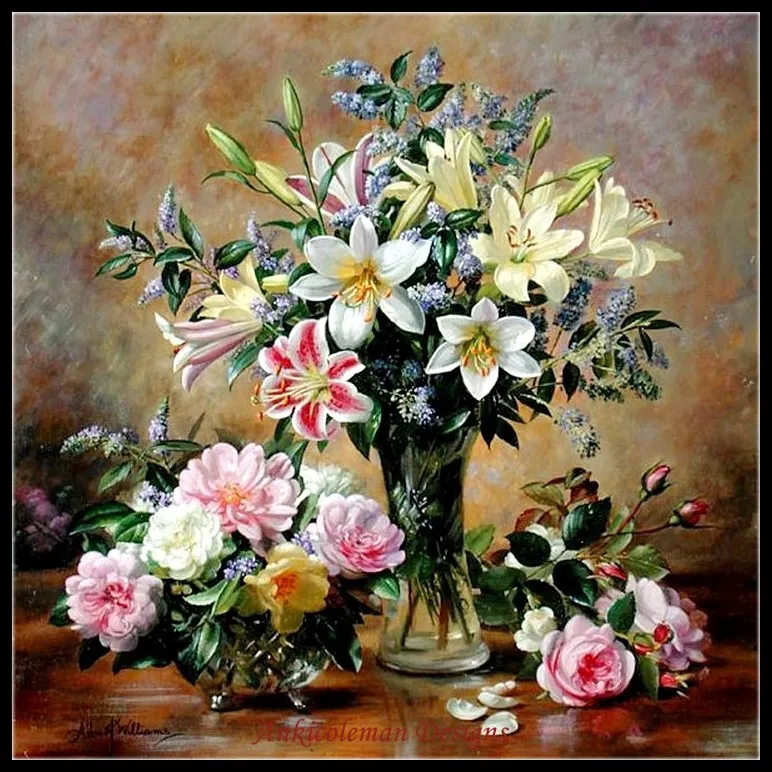 Needlework for embroidery DIY DMC High Quality - Counted Cross Stitch Kits 14 ct Oil painting - Still Life with Roses and Lilies
Needlework for embroidery DIY DMC High Quality - Counted Cross Stitch Kits 14 ct Oil painting - Still Life with Roses and Lilies