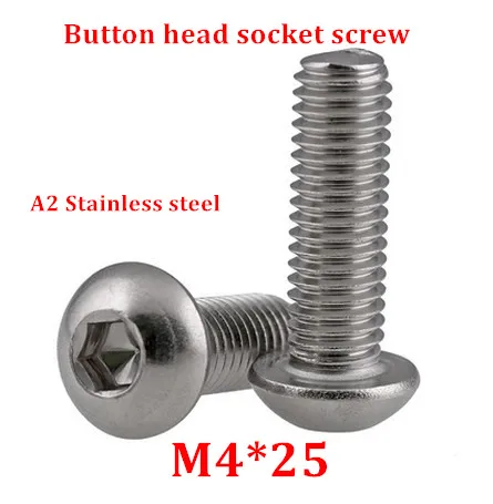 100pcs/lot M4*25 Bolt A2-70 ISO7380 Button Head Socket Screw/Bolt SUS304 Stainless Steel M4X25mm
100pcs/lot M4*25 Bolt A2-70 ISO7380 Button Head Socket Screw/Bolt SUS304 Stainless Steel M4X25mm