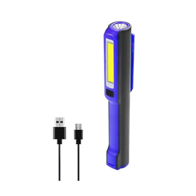 3 Вт COB Магнитный рабочий фонарик перезаряжаемый светодиодный с USB кабелем для