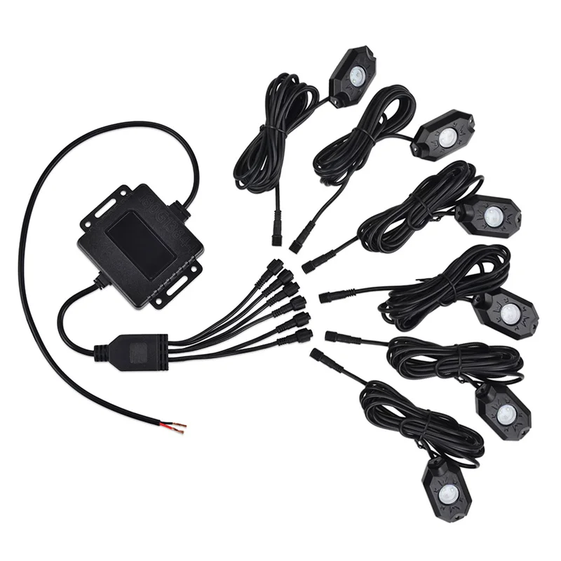 H2CNC 6Pods RGB LED Rock Light Neon Bluetooth Music Mode Flashing Color Function App Control For UTV ATV 4x4 OFF-Road PickUp
H2CNC 6Pods RGB LED Rock Light Neon Bluetooth Music Mode Flashing Color Function App Control For UTV ATV 4x4 OFF-Road PickUp