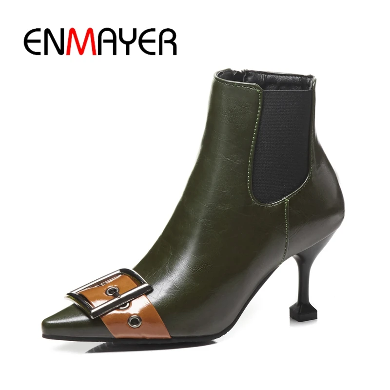 ENMAYER Pointed Toe Basic Zip Thin Heels Ankle boots women zapatos de mujer Size 34-43 ZYL1715
ENMAYER Pointed Toe Basic Zip Thin Heels Ankle boots women zapatos de mujer Size 34-43 ZYL1715