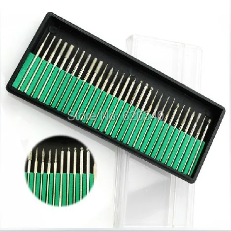 30 pcs/set 2.35mm Shank Diamond Burrs Bur Bit Set, Dremel Rotary Tool Drill Bit DIY tool Free Shipping
30 pcs/set 2.35mm Shank Diamond Burrs Bur Bit Set, Dremel Rotary Tool Drill Bit DIY tool Free Shipping