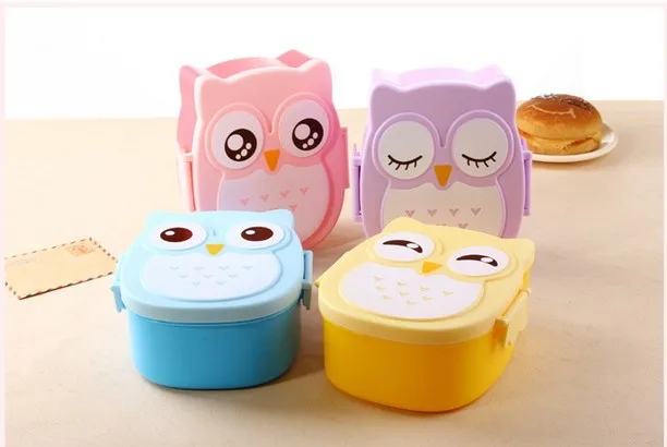 1 шт. ящик для еды Bento детей Kawaii Сова школьный Ланч-бокс микроволновый контейнер