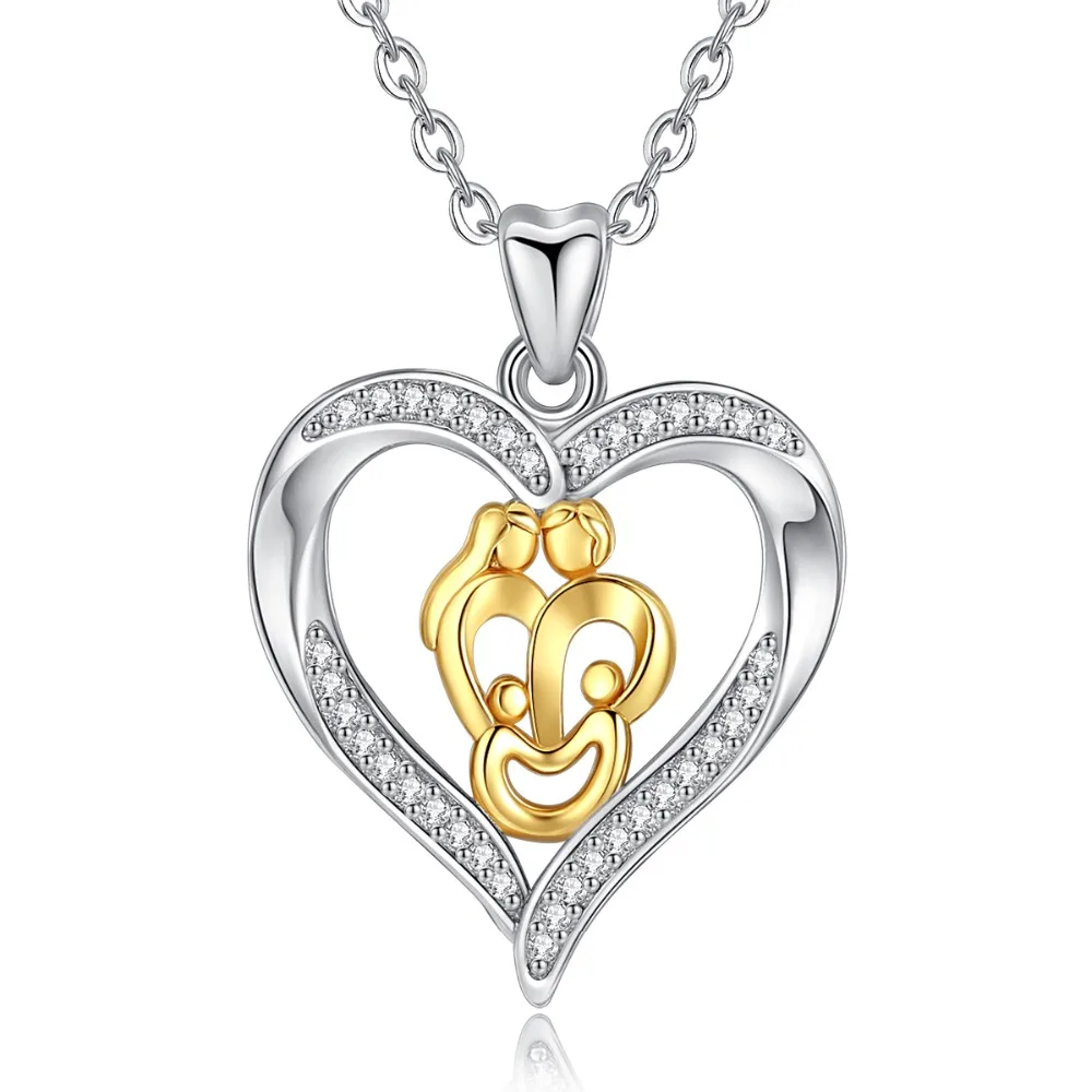 EUDORA 925 Sterling Silver Family Love Heart Pendant Gold MOM Necklaces Fashion Women Jewelry Unique Mother Birthday Gift D253
EUDORA 925 Sterling Silver Family Love Heart Pendant Gold MOM Necklaces Fashion Women Jewelry Unique Mother Birthday Gift D253