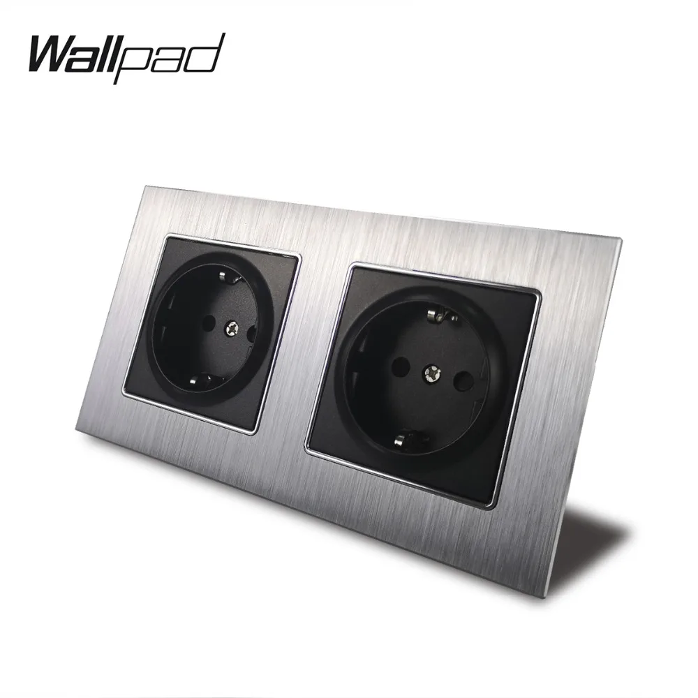 Metal Double EU Outlet Socket with Claws Back Wallpad 156*86mm Silver Satin Metal Panel 16A Wall Schuko EU Power Wall Socket
Metal Double EU Outlet Socket with Claws Back Wallpad 156*86mm Silver Satin Metal Panel 16A Wall Schuko EU Power Wall Socket