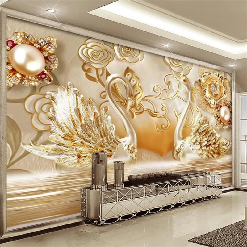 beibehang Wallpaper Mural Custom Living Room Bedroom Exquisite 3D Stereo Jewelry Flower Swan Lake Mural Background Decoration
beibehang Wallpaper Mural Custom Living Room Bedroom Exquisite 3D Stereo Jewelry Flower Swan Lake Mural Background Decoration