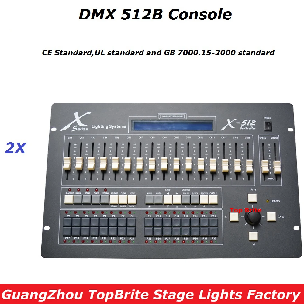 2Pcs High Quality X-512B Console DMX 512 Controller 512 Channels Professional DJ Disco Stage Equipment For Led Par Effect Lights
2Pcs High Quality X-512B Console DMX 512 Controller 512 Channels Professional DJ Disco Stage Equipment For Led Par Effect Lights