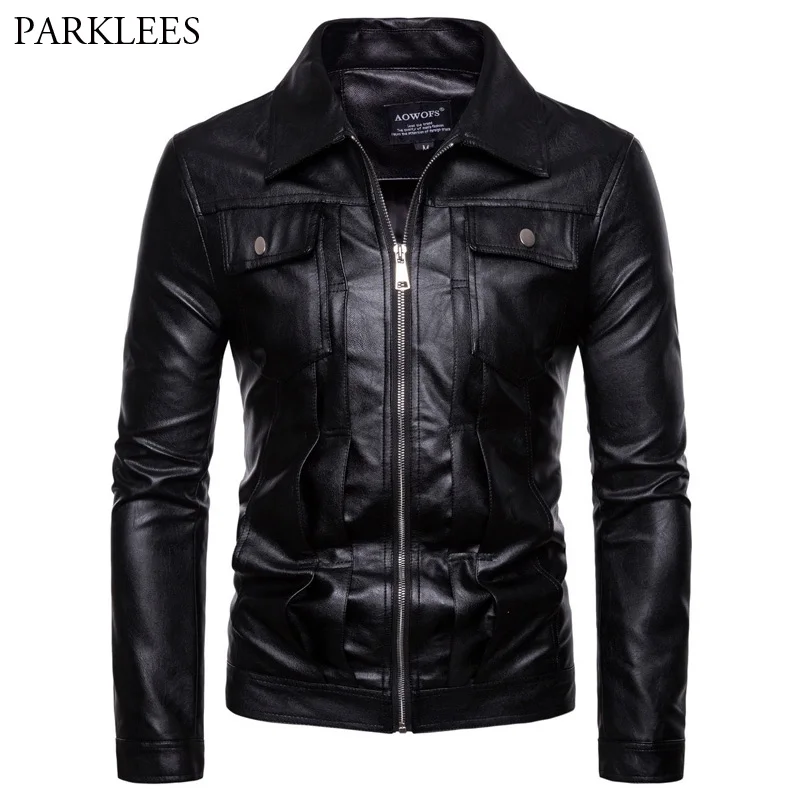 Men's PU Leather Motorcycle Biker Jacket Classic Zipper Front Faux Leather Jackets Men Brand Turn Down Collar Jaqueta Motoqueiro
Men's PU Leather Motorcycle Biker Jacket Classic Zipper Front Faux Leather Jackets Men Brand Turn Down Collar Jaqueta Motoqueiro