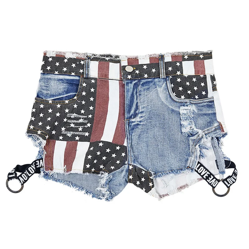 2019 Summer Women Jean shorts hot pants nightclub women sexy flag high waist hole Denim Shorts distressed jeans A129
2019 Summer Women Jean shorts hot pants nightclub women sexy flag high waist hole Denim Shorts distressed jeans A129