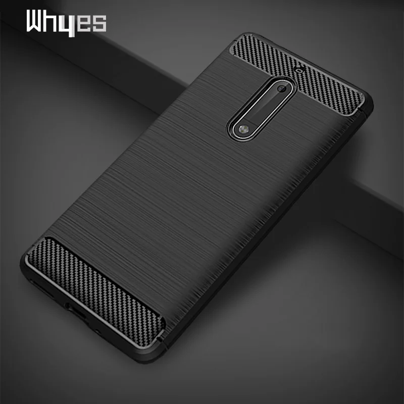 Whyes чехол для Nokia 5 2 3 6 углеродное волокно мягкий ТПУ тяжелый ударопрочный Полная