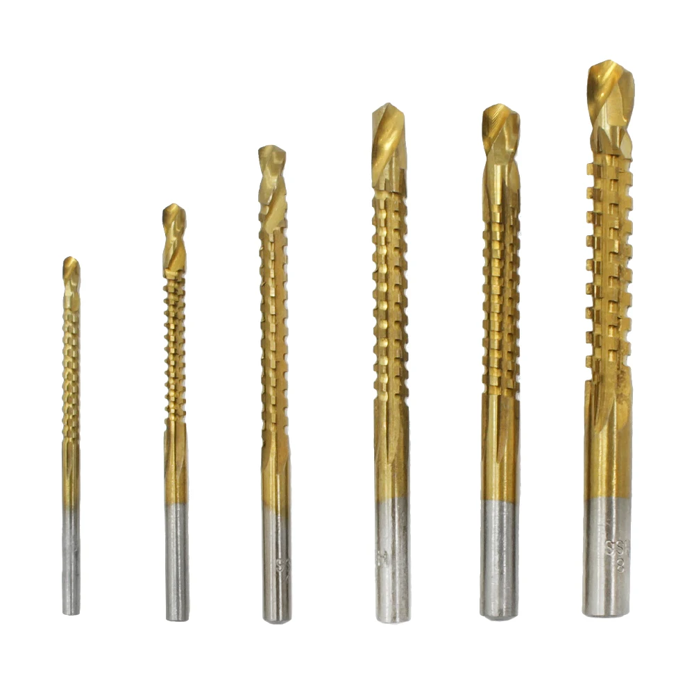 6 PCS Twist Drill Saw Drill Set High Speed Steel Carpentry Metal Expansion Punch Groove Sawtooth DIY Use Twist Drill Bit Set
6 PCS Twist Drill Saw Drill Set High Speed Steel Carpentry Metal Expansion Punch Groove Sawtooth DIY Use Twist Drill Bit Set