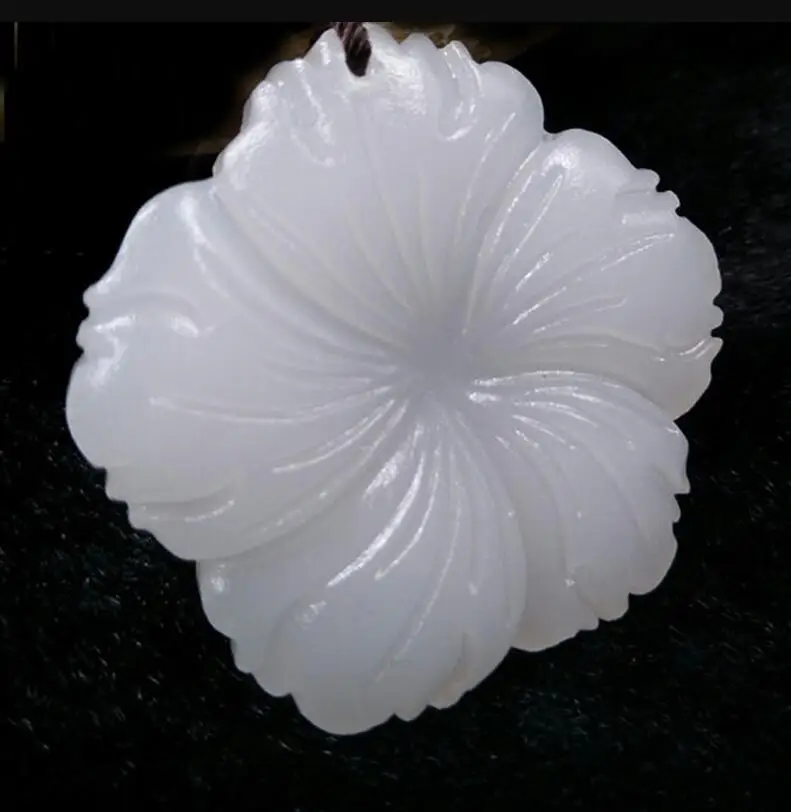 Drop shipping XinJiang White Jade Hibiscus Flower Pendant Necklace Jade Stone Amulet Necklace With Chain For Men Women
Drop shipping XinJiang White Jade Hibiscus Flower Pendant Necklace Jade Stone Amulet Necklace With Chain For Men Women