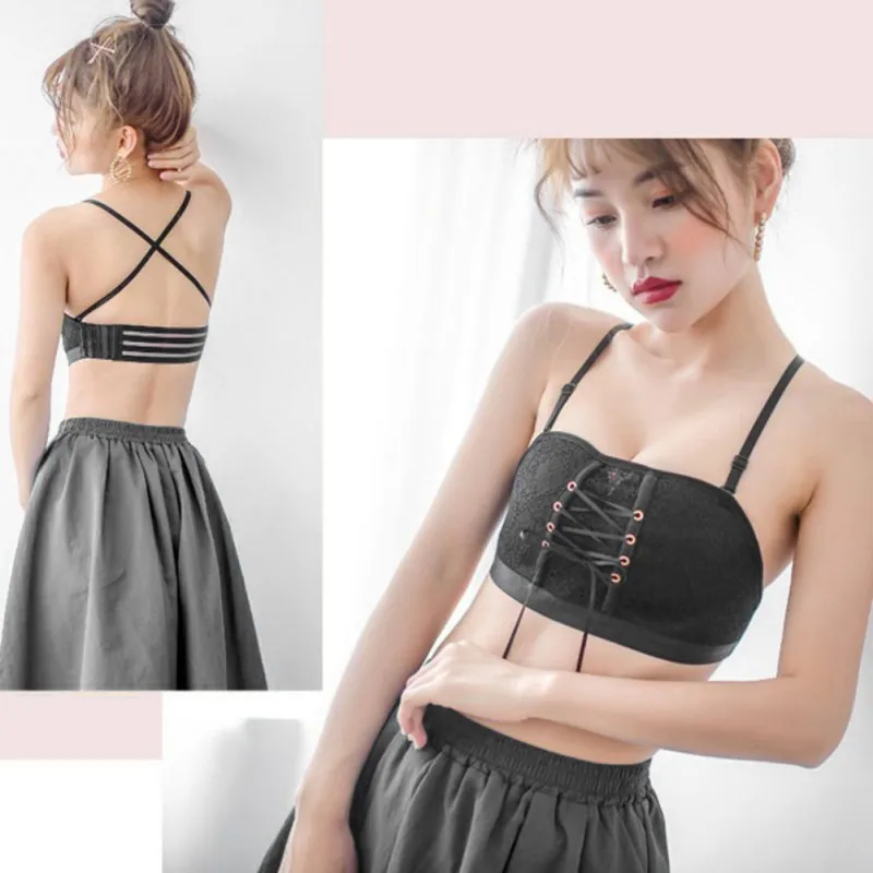 Women Sports Lace rimless straps back cross Underwear invisible gathering Chest bra Breathable Gym Yoga Running Top
Women Sports Lace rimless straps back cross Underwear invisible gathering Chest bra Breathable Gym Yoga Running Top