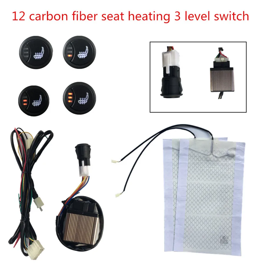 2 seats installed 3 level position beautiful round switch + carbon fiber chair pad cover elements for Automobiles warm support
2 seats installed 3 level position beautiful round switch + carbon fiber chair pad cover elements for Automobiles warm support