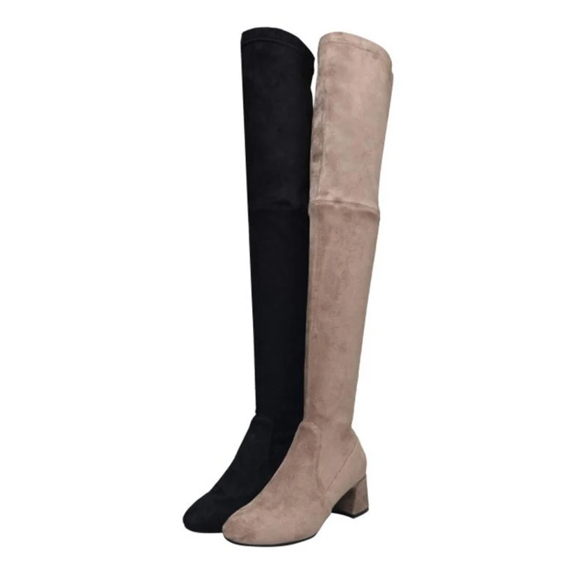 Tuyoki Women Thick High Heels Stretch Boots Real Leather Winter Shoes Women Fur Warm Round Toe Over Knee Boots Size 34-43
Tuyoki Women Thick High Heels Stretch Boots Real Leather Winter Shoes Women Fur Warm Round Toe Over Knee Boots Size 34-43