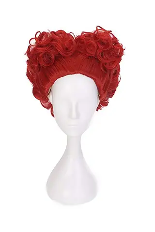 Косплей-парик Красная Королева Алиса в стране чудес для Хэллоуина, ролевых игр, костюм королевы сердец, красные волосы + парик