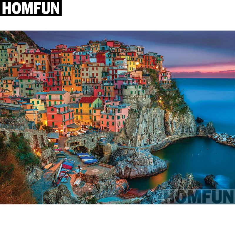 HOMFUN Full Square/Round Drill 5D DIY Diamond Painting "Seaside town" 3D Embroidery Cross Stitch 5D Home Decor A00894
HOMFUN Full Square/Round Drill 5D DIY Diamond Painting "Seaside town" 3D Embroidery Cross Stitch 5D Home Decor A00894