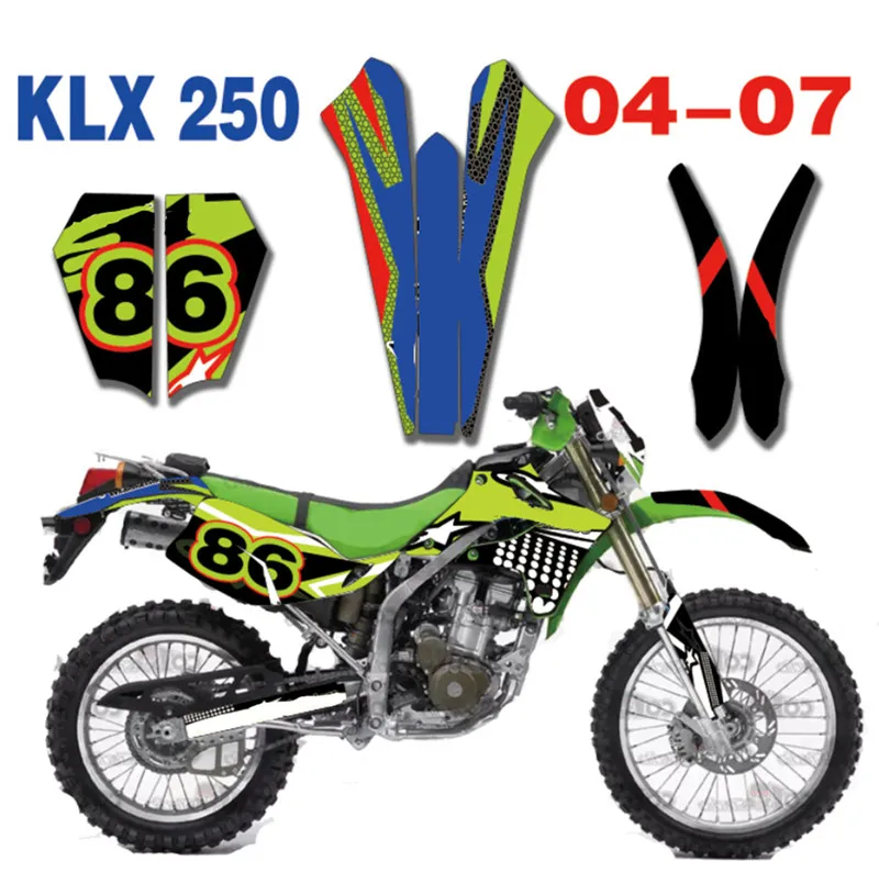 Мотоцикл Велосипед графика наклейки Фоновые для Kawasaki KLX250 KL250X KLX 250 2004 2003 2005 2006