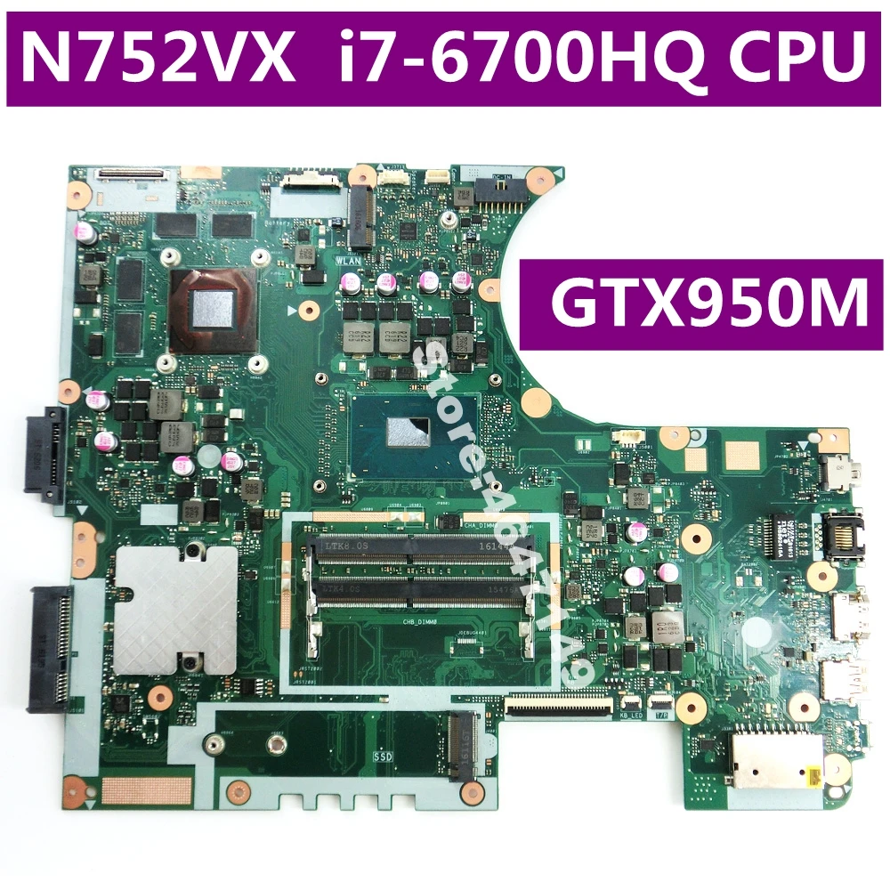 N752VX MB._0M/I7-6700HQ/AS GTX950M N16P-GT-A2 Mainboard REV 2.0 For Asus N752V N752VX Laptop Motherboard DDR4 RAM Test OK
N752VX MB._0M/I7-6700HQ/AS GTX950M N16P-GT-A2 Mainboard REV 2.0 For Asus N752V N752VX Laptop Motherboard DDR4 RAM Test OK