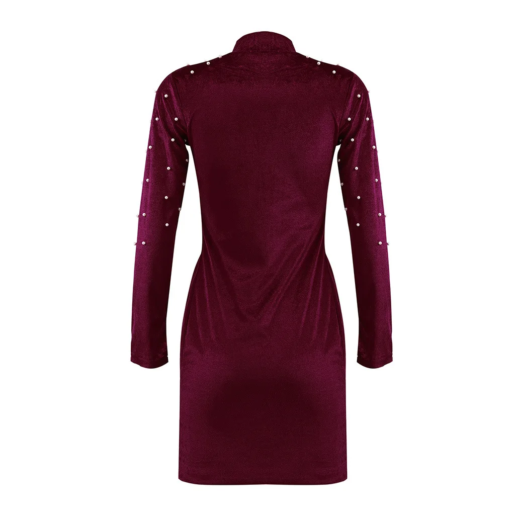 Party Velvet Dress Women Autumn Winter Long Sleeve Pearls Beading Solid Mini Dresses Ladies Clubwear Vestidos SJ1482M
Party Velvet Dress Women Autumn Winter Long Sleeve Pearls Beading Solid Mini Dresses Ladies Clubwear Vestidos SJ1482M