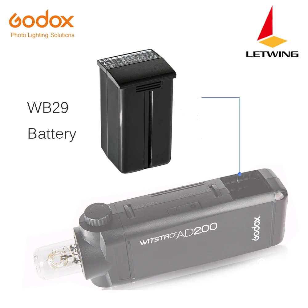 Godox WB29 Батарея пакет для AD200 Flash 14 4 В 2900 мАч (AD200 WB 29)|flash flash|flash packflash 2 |
