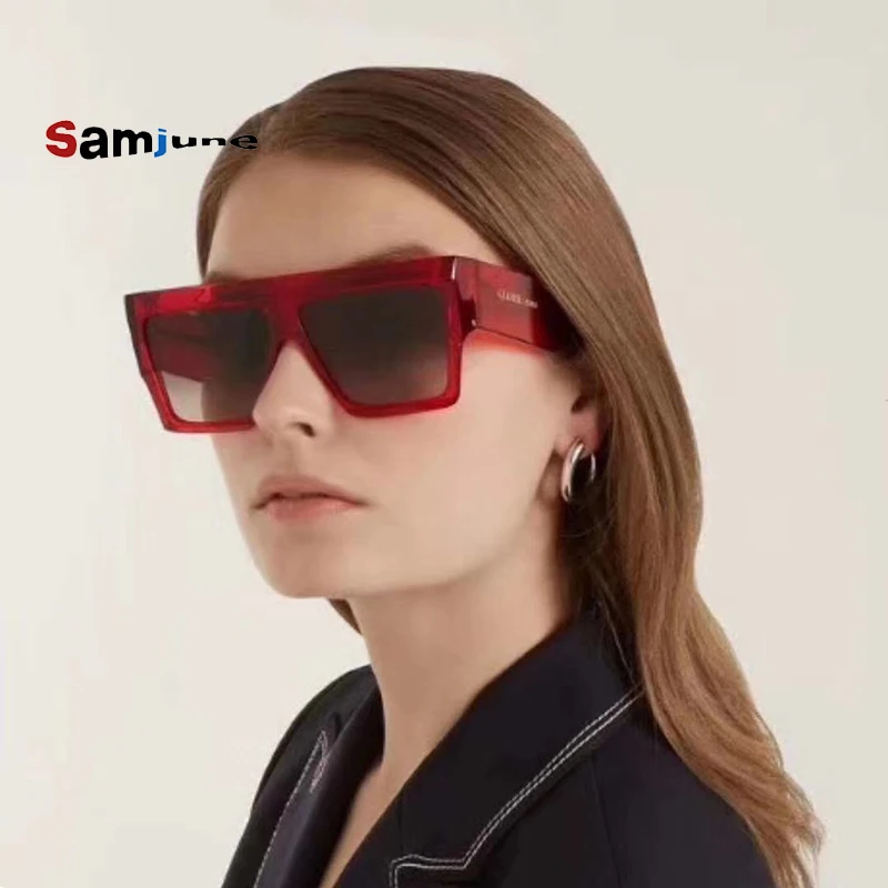 Samjune New Flat Top Sunglasses Oversize Goggles Mens Square Sun Glasses Women Fashion Brand Rivet Black Eyewear Gafas De sol
Samjune New Flat Top Sunglasses Oversize Goggles Mens Square Sun Glasses Women Fashion Brand Rivet Black Eyewear Gafas De sol