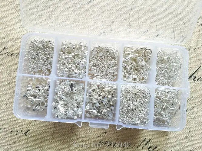 ( For DIY Necklace ~~) 950Pcs/Set Mix 10 Styles Silver Color Components Box Jewelry Findings Set Jewellery Accessories
( For DIY Necklace ~~) 950Pcs/Set Mix 10 Styles Silver Color Components Box Jewelry Findings Set Jewellery Accessories