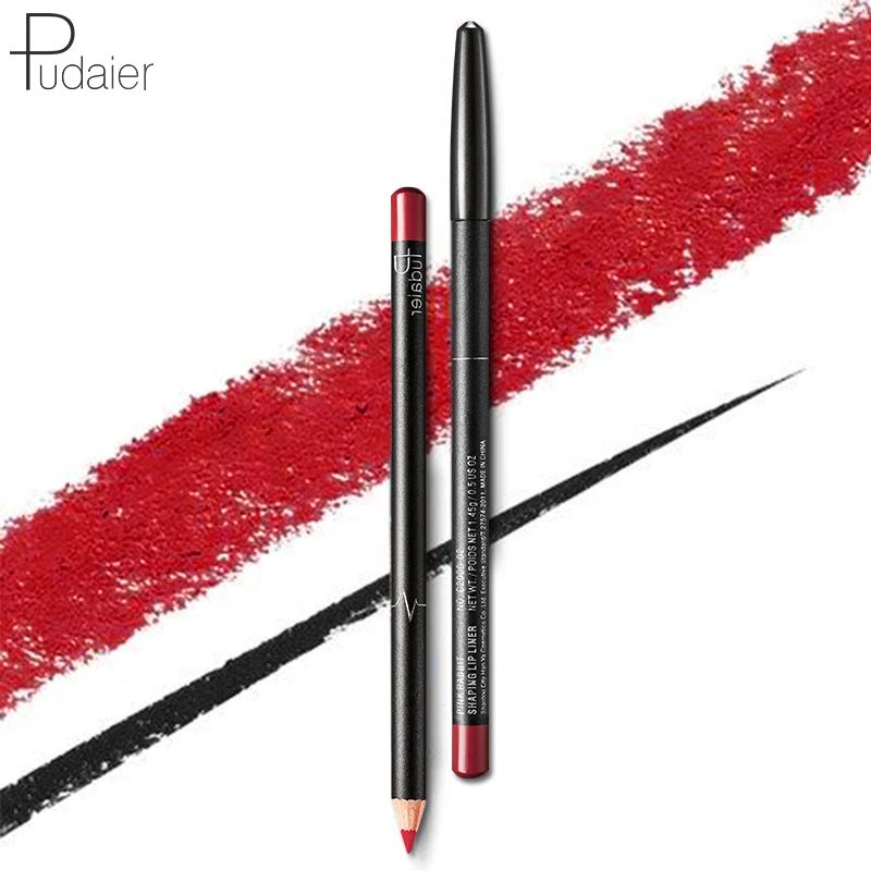 Pudaier 12 шт./компл. lipliner Карандаш Сексуальная Красная коричневая черная помада