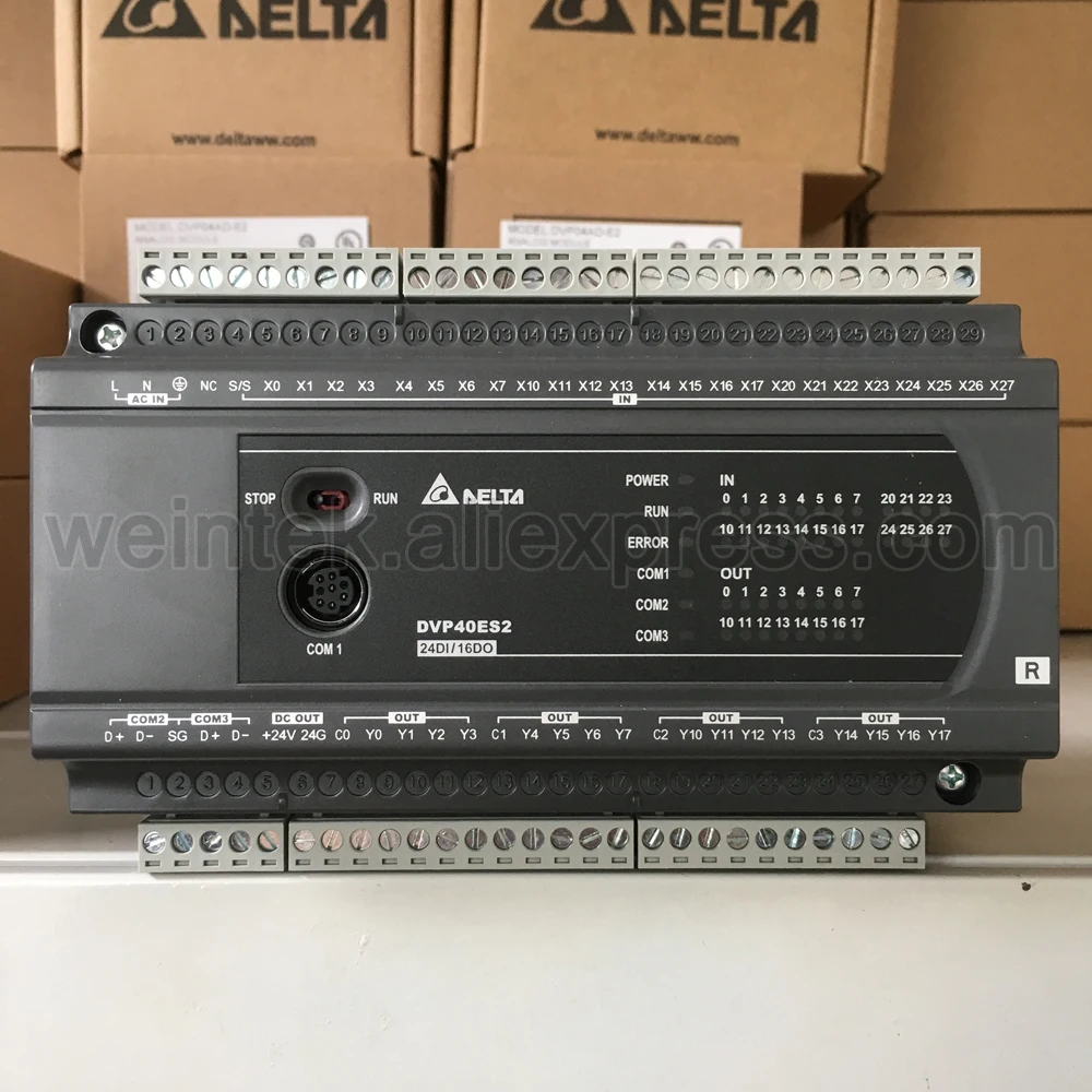 Реле DVP40ES200R Delta PLC 40 точек 24DI и 16DO 100 240 В переменного тока (абсолютно новый оригинальный)|Детали аксессуары для