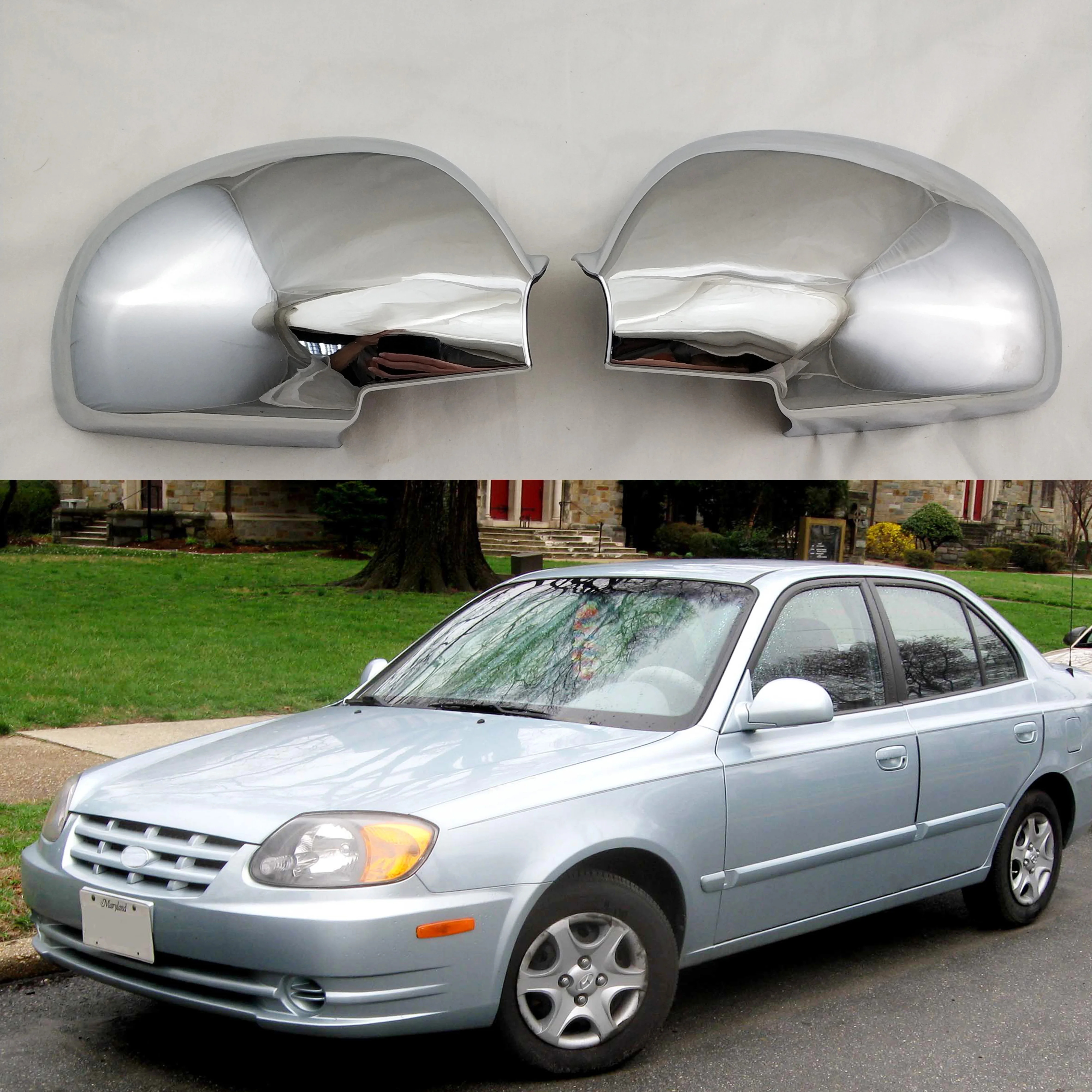 Novel style 2PCS ABS Chrome plated For Hyundai Accent Verna Brio 1999-2005 door mirror covers Car modification
Novel style 2PCS ABS Chrome plated For Hyundai Accent Verna Brio 1999-2005 door mirror covers Car modification