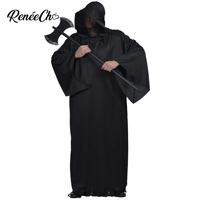 Reneecho Halloween Costume For Adult Black Long Hooded Cape Men Grim Reaper Costume Carnival Party Cosplay Men Costume For Purim
Reneecho Halloween Costume For Adult Black Long Hooded Cape Men Grim Reaper Costume Carnival Party Cosplay Men Costume For Purim