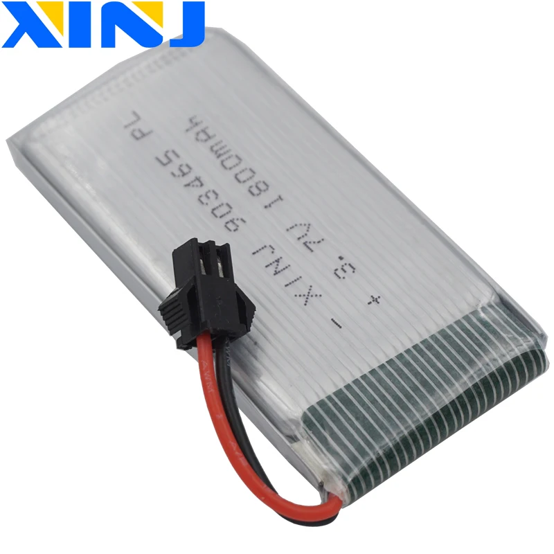 XINJ 2 шт. 3 7 V 1800 мА/ч 25C Перезаряжаемые литий-полимерный Батарея SM Plug 903465 для