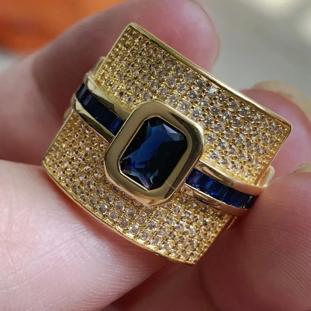 Rulalei Luxury Jewelry 925 Sterling Silver&Gold Fill Princess Cut Blue 5A Cubic Zirconia Party Women Wedding Band Ring gIFT
Rulalei Luxury Jewelry 925 Sterling Silver&Gold Fill Princess Cut Blue 5A Cubic Zirconia Party Women Wedding Band Ring gIFT