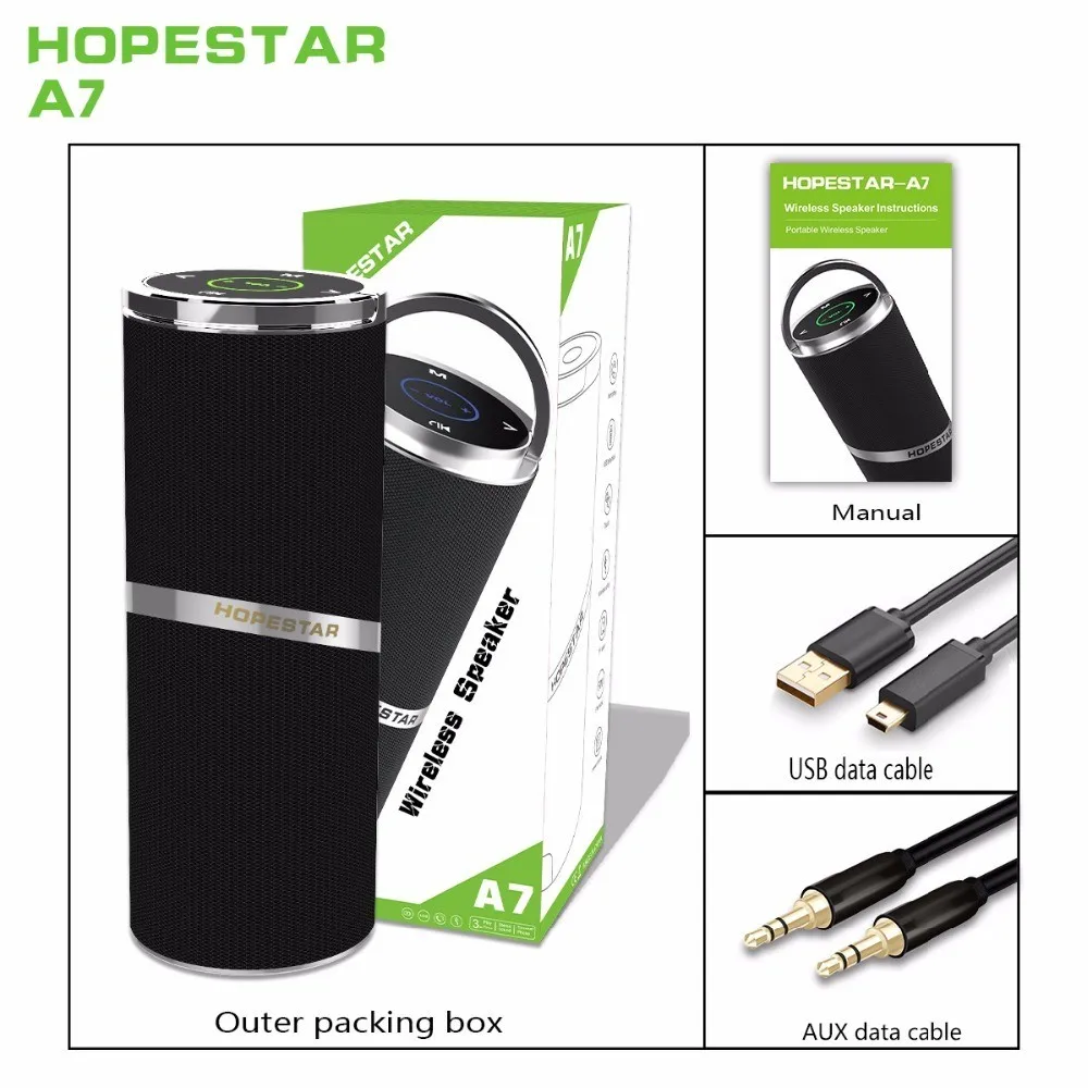 Hopestar A7 mango porttil Altavoz Bluetooth inalmbrico altavoz SoundBar dual Bass MP3 estreo soporte USB Altavoces FM AUX
Hopestar A7 mango porttil Altavoz Bluetooth inalmbrico altavoz SoundBar dual Bass MP3 estreo soporte USB Altavoces FM AUX