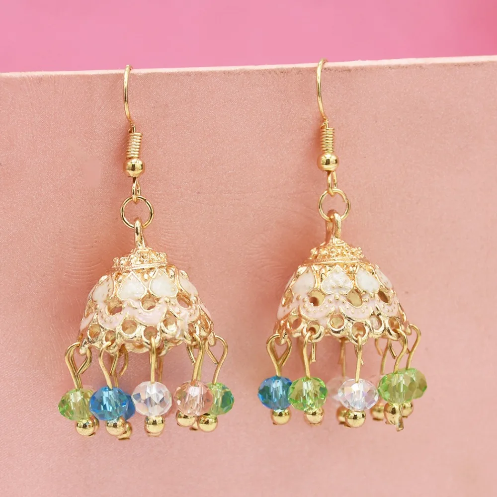 Fashion jhumka indian Tassel Beaded Fringe Earrings Bridal Women Thailand Vintage Gold Metal Drop Ears orecchini Bijoux Boho
Fashion jhumka indian Tassel Beaded Fringe Earrings Bridal Women Thailand Vintage Gold Metal Drop Ears orecchini Bijoux Boho