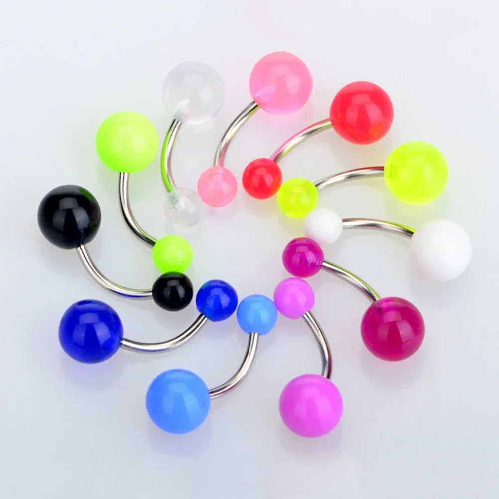 10Pcs/lot 316L Steel Belly Button Rings Belly Piercings Navel Ear Tragus Piercing Ombligo Body Jewelry Color Random
10Pcs/lot 316L Steel Belly Button Rings Belly Piercings Navel Ear Tragus Piercing Ombligo Body Jewelry Color Random