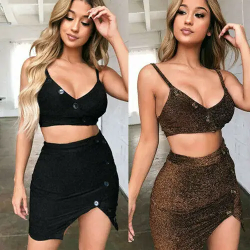 Women Sexy Bodycon Clothes Sets Sleeveless Camis + Mini Skirt 2pcs Set Party Club Female Outfits Streetwear 2019 NEW Arrivals
Women Sexy Bodycon Clothes Sets Sleeveless Camis + Mini Skirt 2pcs Set Party Club Female Outfits Streetwear 2019 NEW Arrivals