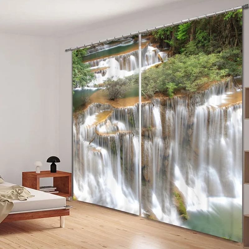 Waterfall Curtains Blackout 3D Window Curtains For Living Room office Bedroom Drapes Cortinas Rideaux Customized size pillowcase
Waterfall Curtains Blackout 3D Window Curtains For Living Room office Bedroom Drapes Cortinas Rideaux Customized size pillowcase