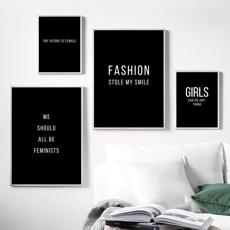 Black White Feminism Slogan Quotes Nordic Posters And Prints Wall Art Canvas Painting Salon Wall Pictures For Living Room Decor
Black White Feminism Slogan Quotes Nordic Posters And Prints Wall Art Canvas Painting Salon Wall Pictures For Living Room Decor