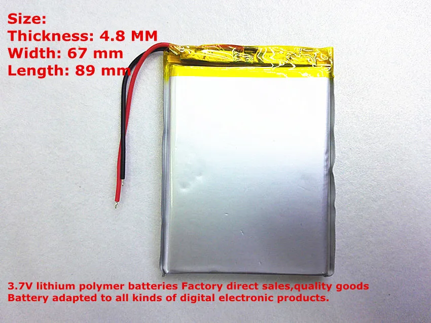 3.7V lithium polymer battery 486789 4000mAh MP3 MP4 Bluetooth 486789 lithium battery small stereo bluetooth PS
3.7V lithium polymer battery 486789 4000mAh MP3 MP4 Bluetooth 486789 lithium battery small stereo bluetooth PS