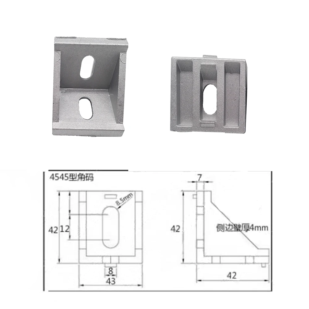 5Pcs 45 43x42x42mm European Corner Fitting Angle Aluminum X L Connector Bracket Fastener Industrial Profile
5Pcs 45 43x42x42mm European Corner Fitting Angle Aluminum X L Connector Bracket Fastener Industrial Profile