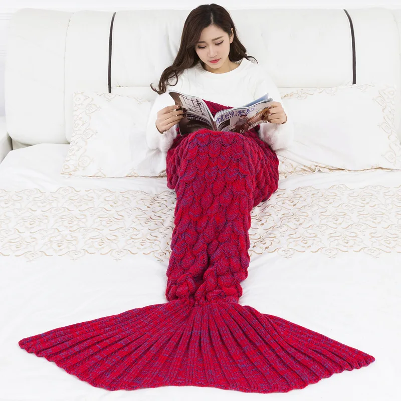 CAMMITEVER Mermaid Tail Blanket Yarn Knitted Handmade Crochet Mermaid Blanket Kids Throw Bed Wrap Super Soft Sleeping Bed
CAMMITEVER Mermaid Tail Blanket Yarn Knitted Handmade Crochet Mermaid Blanket Kids Throw Bed Wrap Super Soft Sleeping Bed