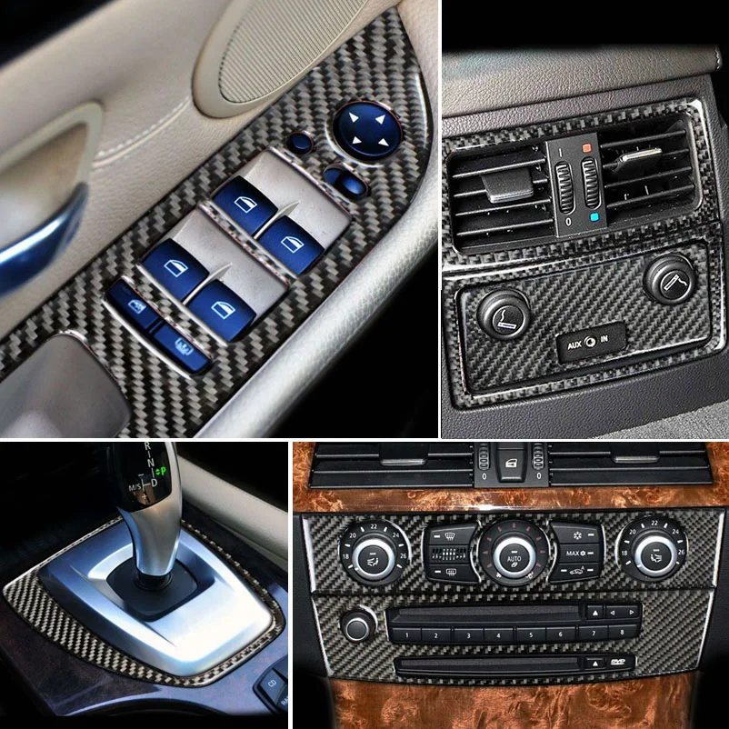 Carbon Fiber Car Interior Gearshift Air Conditioning CD Panel Door Armrest Decor Strips Cover Trim Stickers For BMW 5 Series E60
Carbon Fiber Car Interior Gearshift Air Conditioning CD Panel Door Armrest Decor Strips Cover Trim Stickers For BMW 5 Series E60