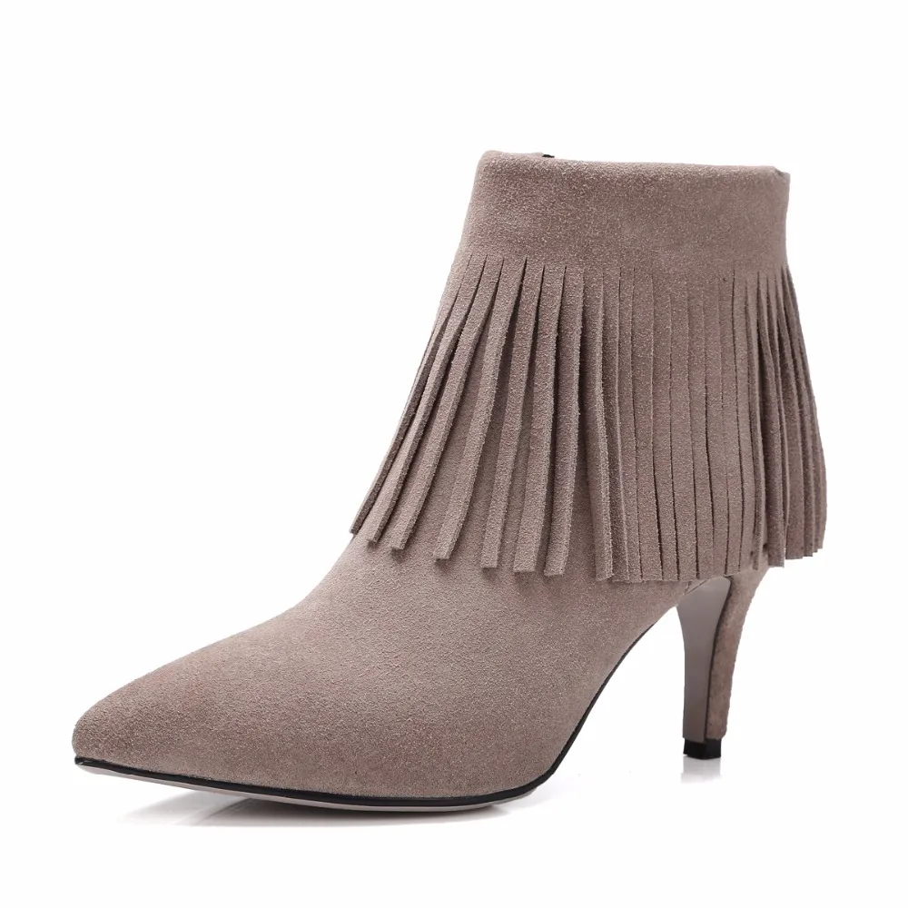 Smirnova HOT 2018 fashion ankle boots pointed toe with zipper and fringe microfiber solid boots thin med heels winter boots
Smirnova HOT 2018 fashion ankle boots pointed toe with zipper and fringe microfiber solid boots thin med heels winter boots