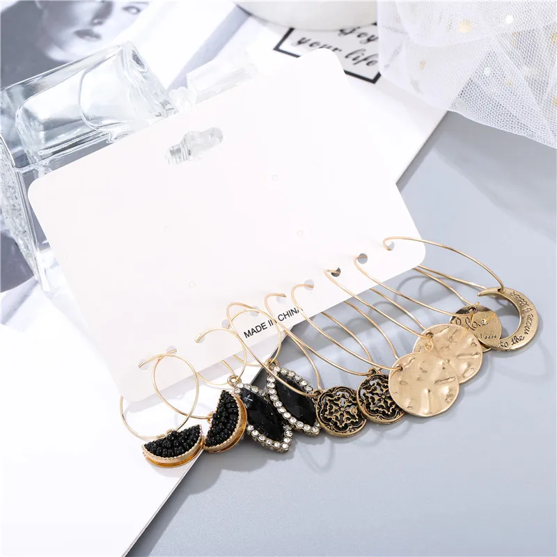Retro Engraved Coin Moon Lover Stud Earrings Sets Vintage 5Pairs/Set Antique Gold Medal Party Women Earrings Classic Jewelry
Retro Engraved Coin Moon Lover Stud Earrings Sets Vintage 5Pairs/Set Antique Gold Medal Party Women Earrings Classic Jewelry